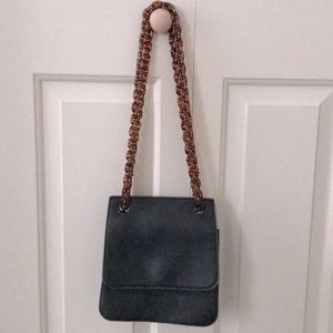 Black vegan leather bag